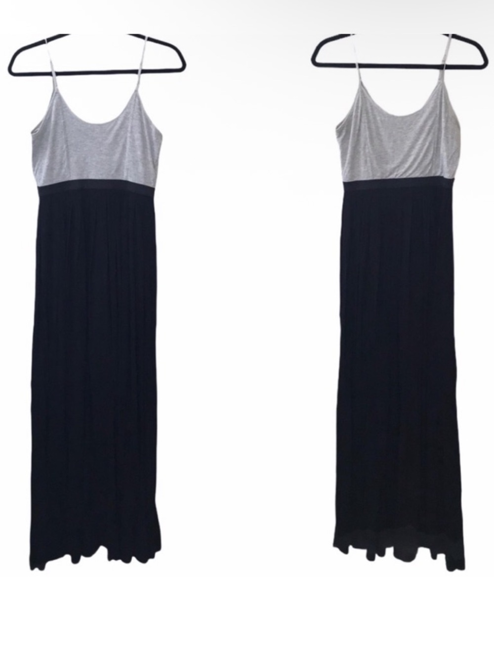LC Lauren Conrad Black Gray Color Block Maxi Dress